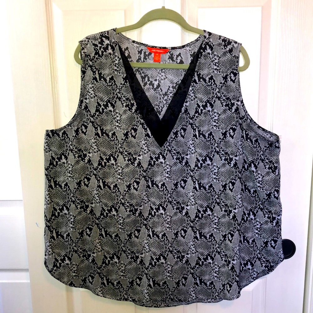 Joe Fresh + Snakeskin Print Sleeveless Blouse PLUS
